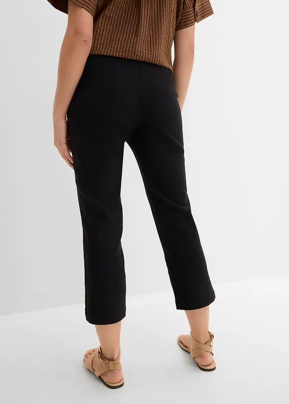 3/4-Bengalin-Hose mit Bequembund in schwarz von hinten - bonprix