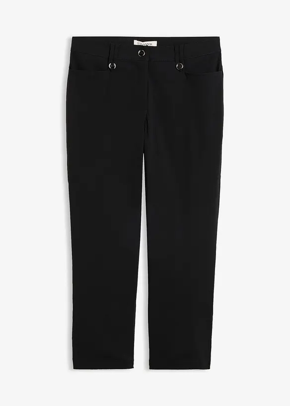 3/4-Bengalin-Hose mit Bequembund in schwarz von vorne - bonprix