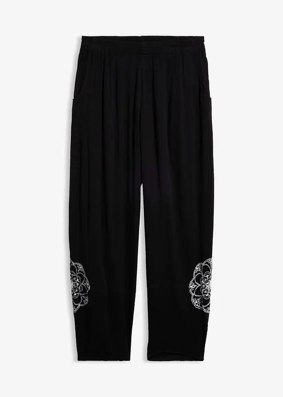 Haremshose aus Viskose in schwarz von vorne - bonprix Haremshose aus Viskose in schwarz von vorne - bonprix