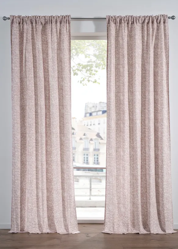 Blickdichter Vorhang aus Bio-Baumwolle (1er Pack) in beige - bonprix