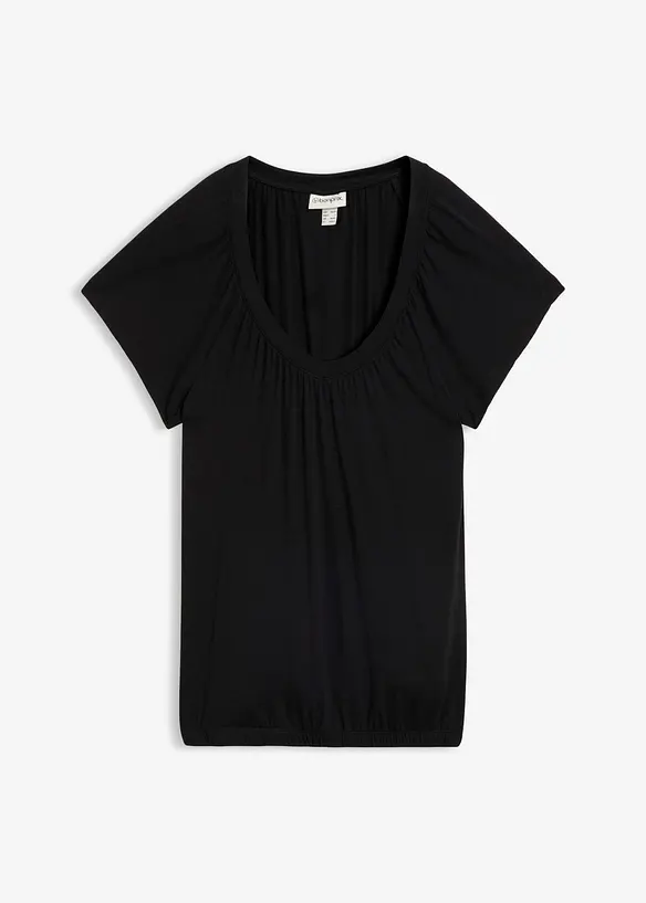 Shirt aus Viskose-Mix in schwarz von vorne - bonprix