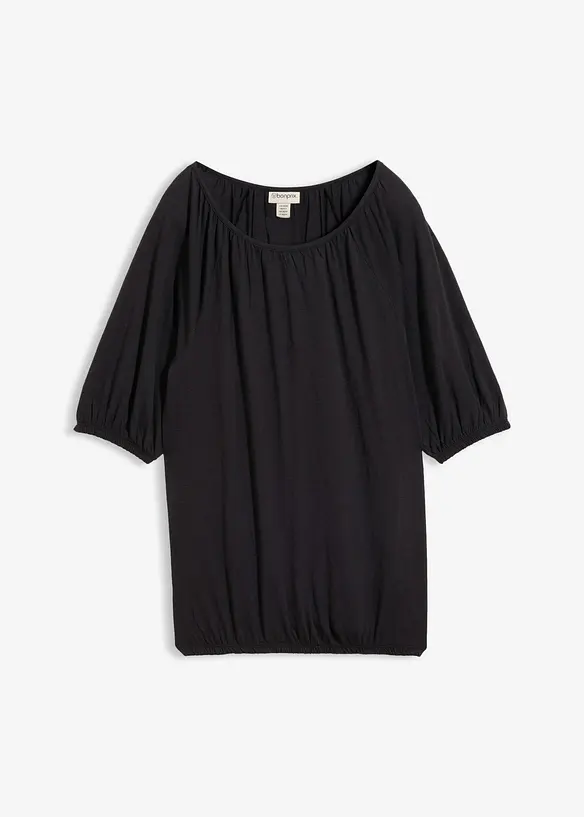 Shirt aus reiner Bio-Baumwolle in schwarz von vorne - bonprix