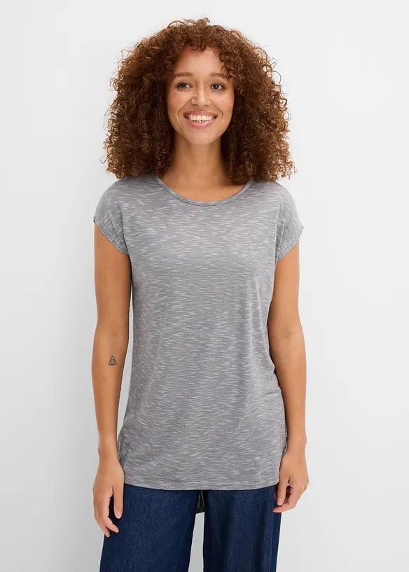 Longshirt aus Viskose-Mischung in grau von vorne (im Anschnitt) - bonprix Longshirt aus Viskose-Mischung in grau von vorne (im Anschnitt) - bonprix