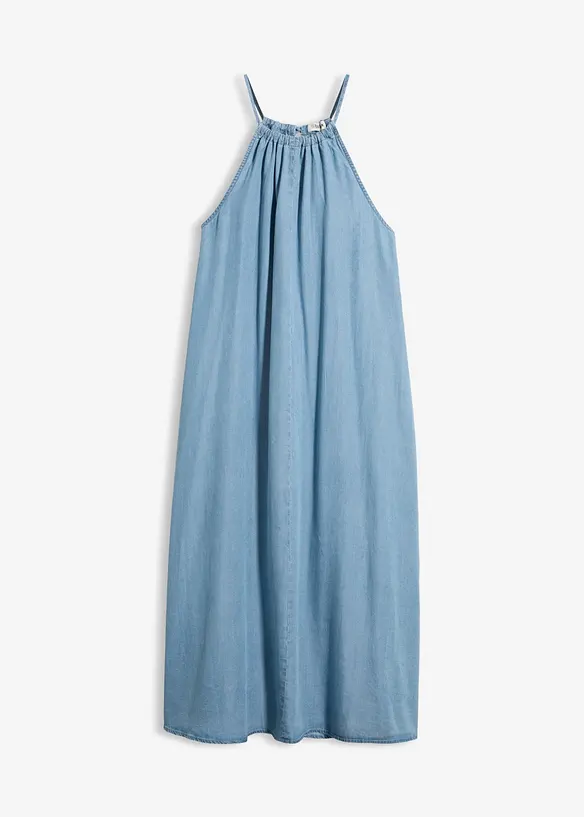 Jeanskleid aus fließendem Lyocell in blau von vorne - bonprix