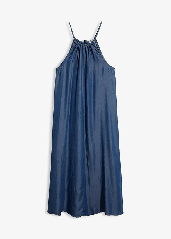 Jeanskleid aus fließendem Lyocell in blau von vorne - bonprix