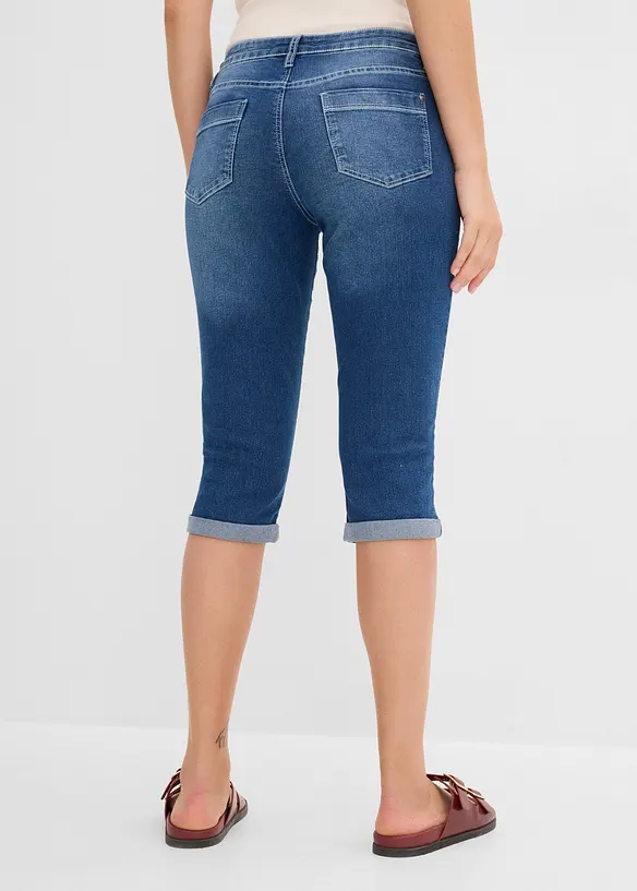 Straight Jeans Mid Waist, cropped in blau von hinten - bonprix