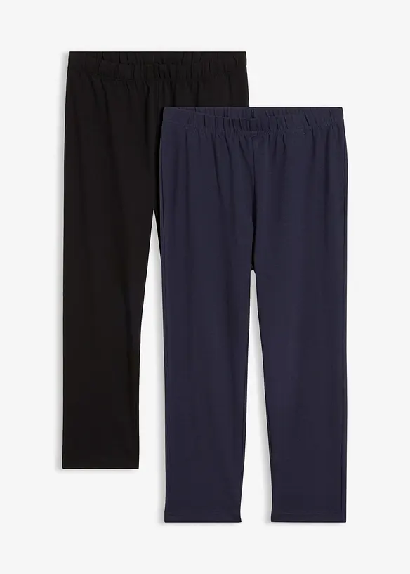 Capri-Leggings (2er Pack) in blau von vorne - bonprix
