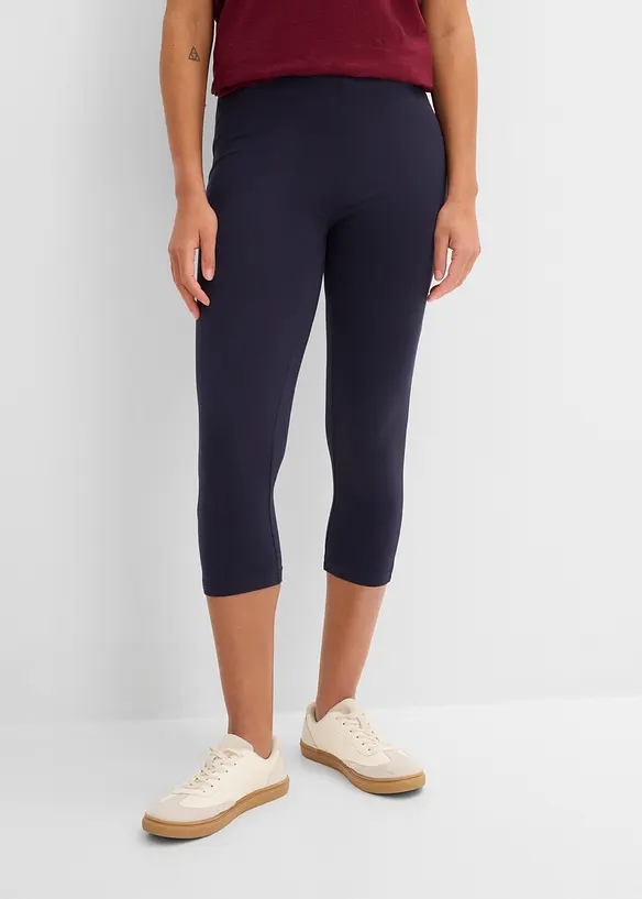 Capri-Leggings (2er Pack) in blau von vorne - bonprix