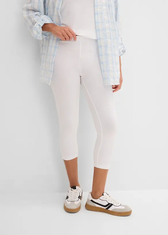 Capri-Leggings (2er Pack) in weiß von vorne - bonprix