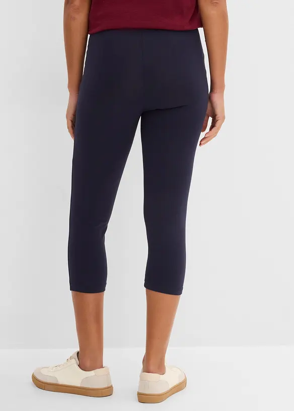 Capri-Leggings (2er Pack) in blau von hinten - bonprix