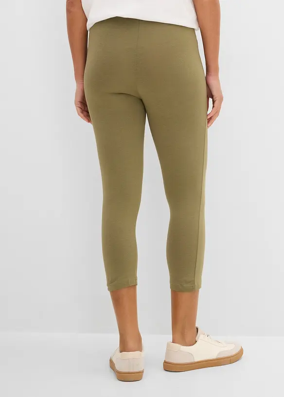 Capri-Leggings (2er Pack) in grün von hinten - bonprix