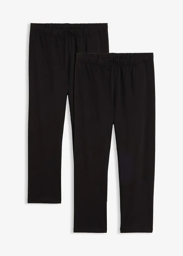 Capri-Leggings (2er Pack) in schwarz von vorne - bonprix