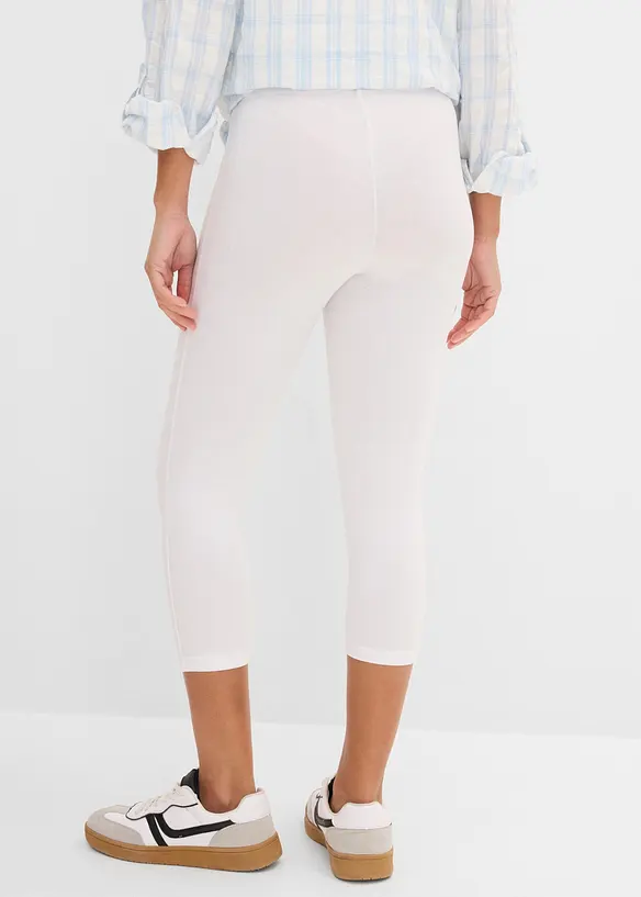 Capri-Leggings (2er Pack) in weiß von hinten - bonprix
