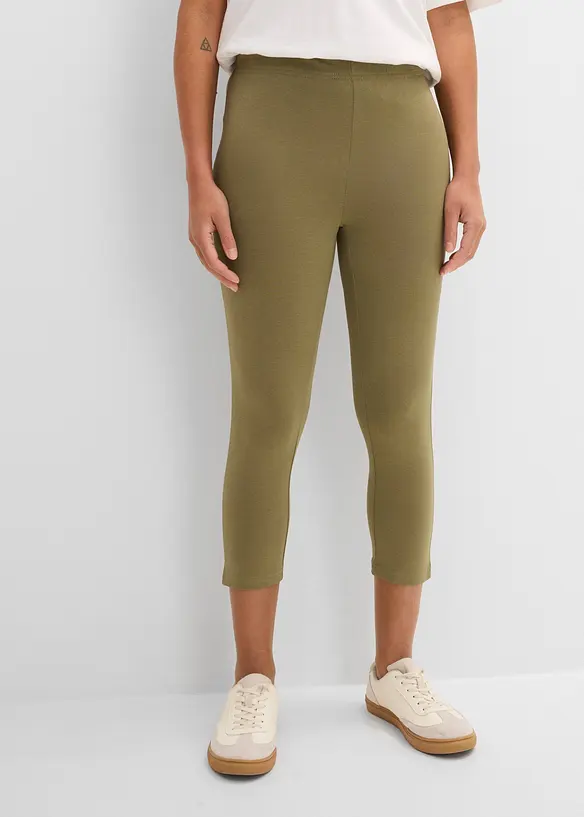 Capri-Leggings (2er Pack) in grün von vorne - bonprix