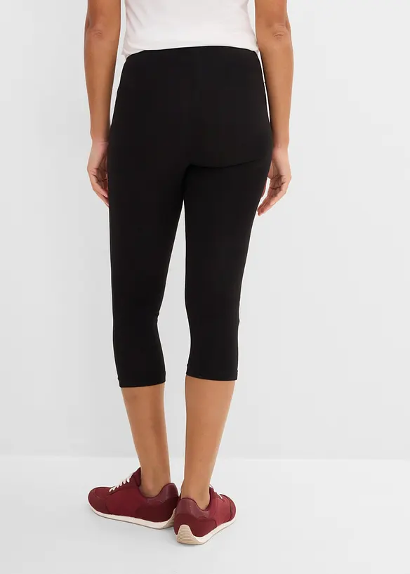 Capri-Leggings (2er Pack) in schwarz von hinten - bonprix