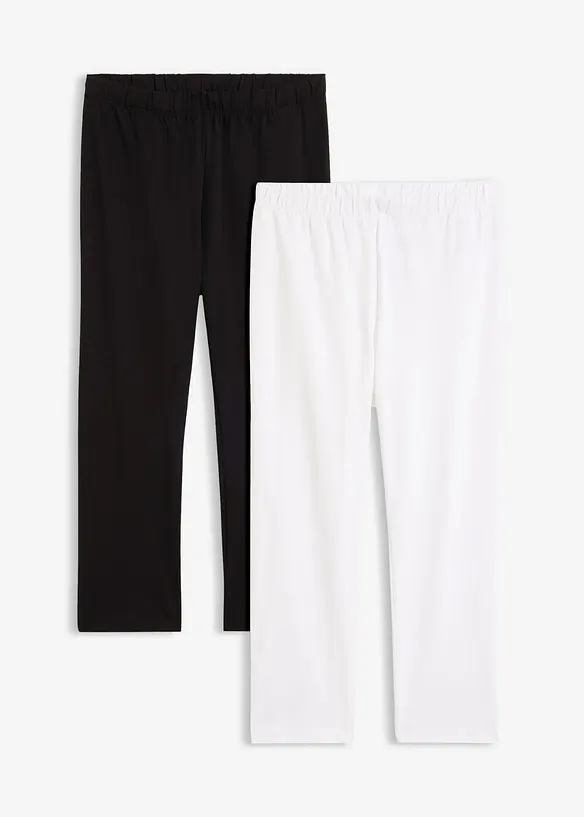 Capri-Leggings (2er Pack) in weiß von vorne - bonprix
