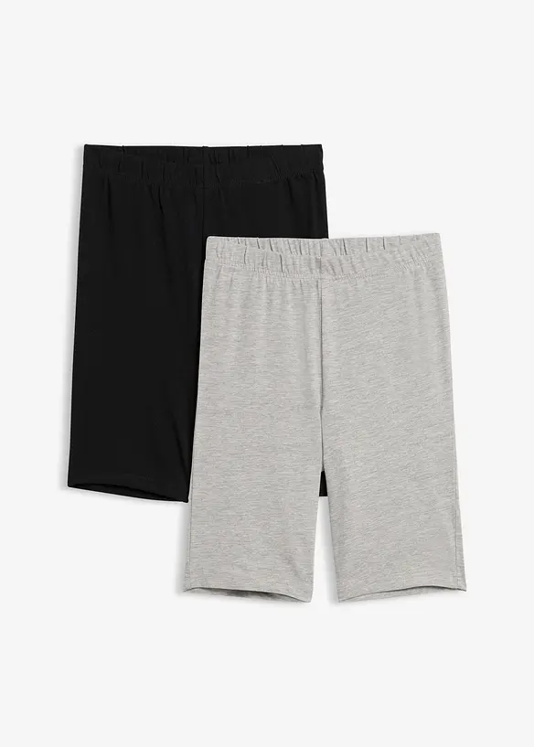 Radlerhose (2er-Pack) in grau von vorne - bonprix