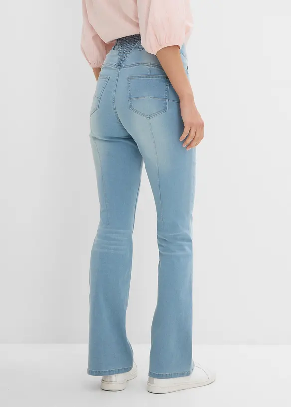 Bootcut Jeans Mid Waist, Shaping in blau von hinten - bonprix