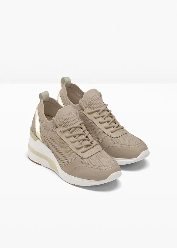 Mustang Sneaker mit Keilabsatz in beige - Mustang
