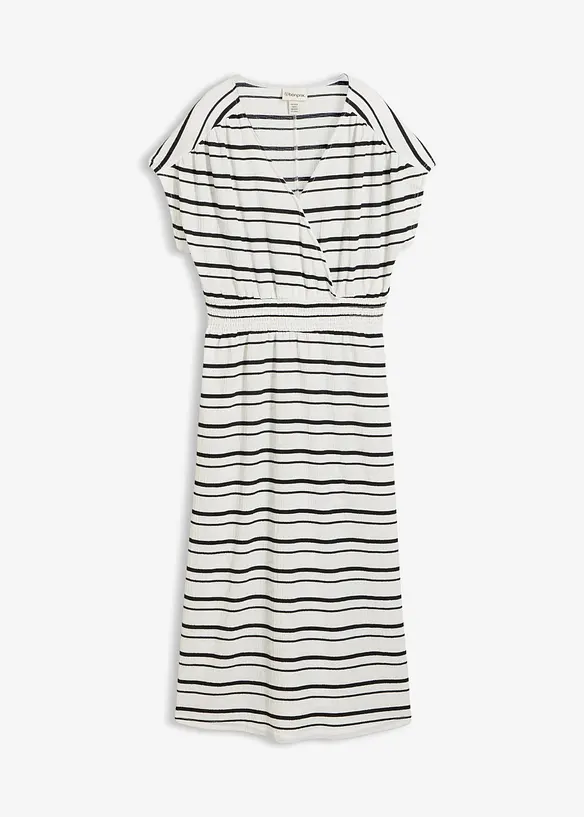 Jerseykleid aus luftigem Crêpe in weiß von vorne - bonprix Jerseykleid aus luftigem Crêpe in weiß von vorne - bonprix