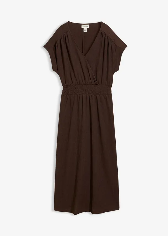 Jerseykleid aus luftigem Crêpe in braun von vorne - bonprix Jerseykleid aus luftigem Crêpe in braun von vorne - bonprix