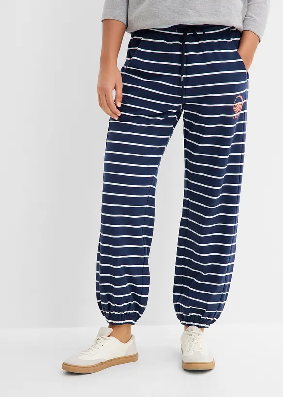 Sweathose aus Baumwoll-Mix in blau von vorne - bonprix