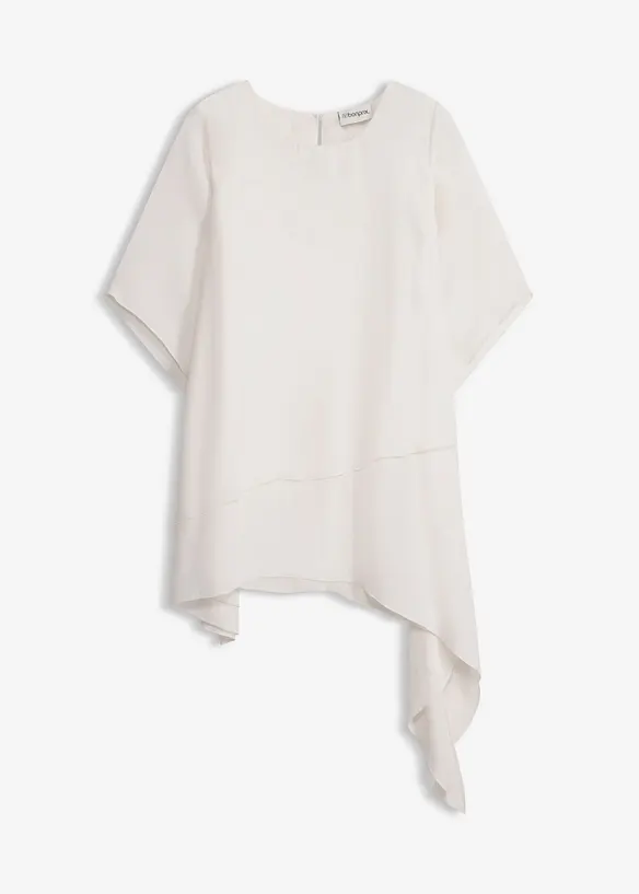 Zipfelbluse im Lagen-Look in weiß von vorne - bonprix