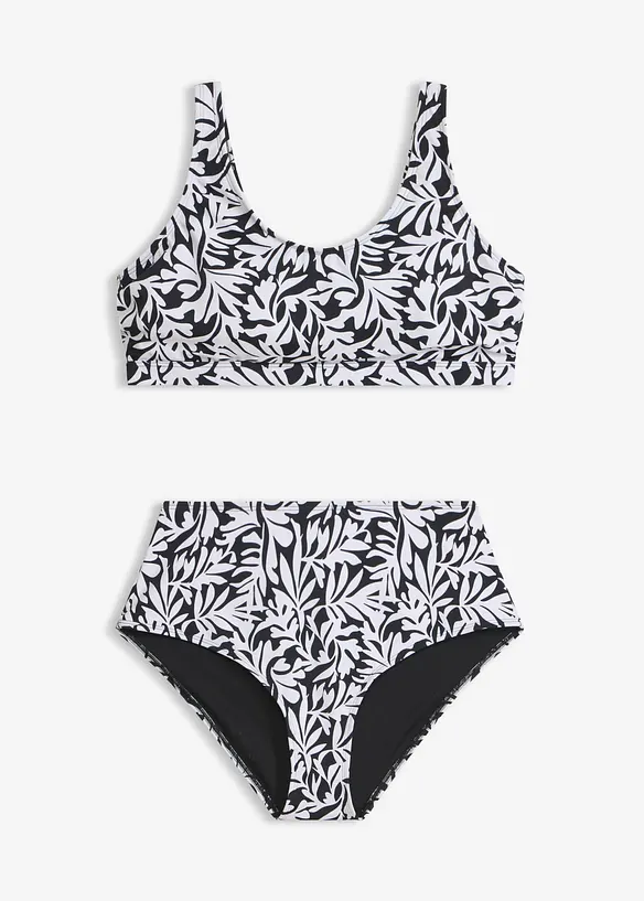 Bustier-Bikini (2-tlg.Set) in schwarz von vorne - bonprix