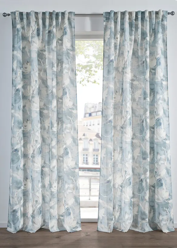 Vorhang mit Struktur (1er Pack) in blau - bonprix