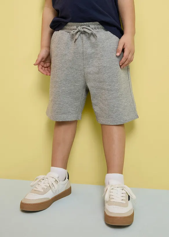 Sweat-Bermuda mit Bio Baumwolle (2er Pack) in grau von vorne - bonprix