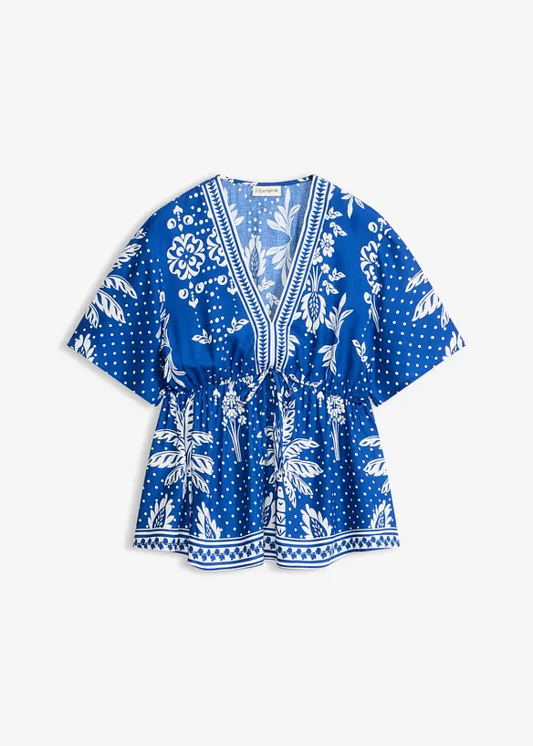 Bluse aus fließender Viskose in blau von vorne - bonprix