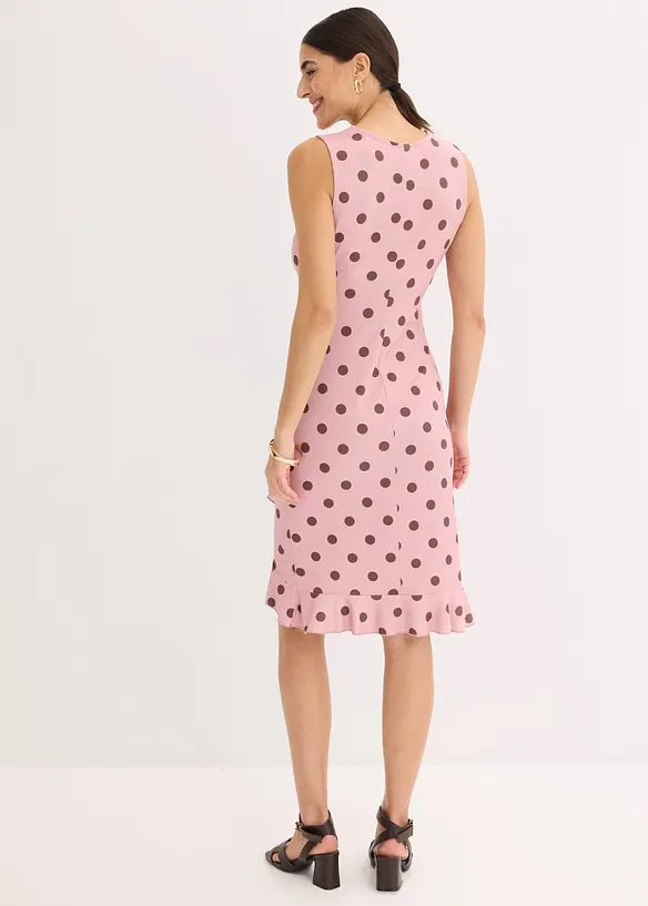 Jerseykleid mit tiefem Ausschnitt in rosa von hinten (Totalaufnahme) - bonprix