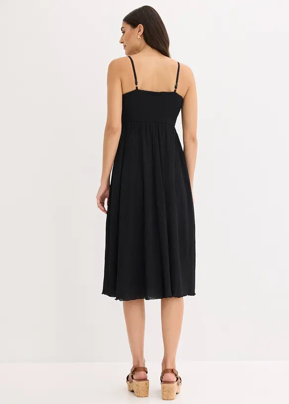 Midikleid mit Spitzeneinsatz in schwarz von hinten (Totalaufnahme) - bonprix Midikleid mit Spitzeneinsatz in schwarz von hinten (Totalaufnahme) - bonprix
