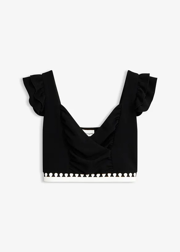 Verkürztes Top in schwarz von vorne - bonprix