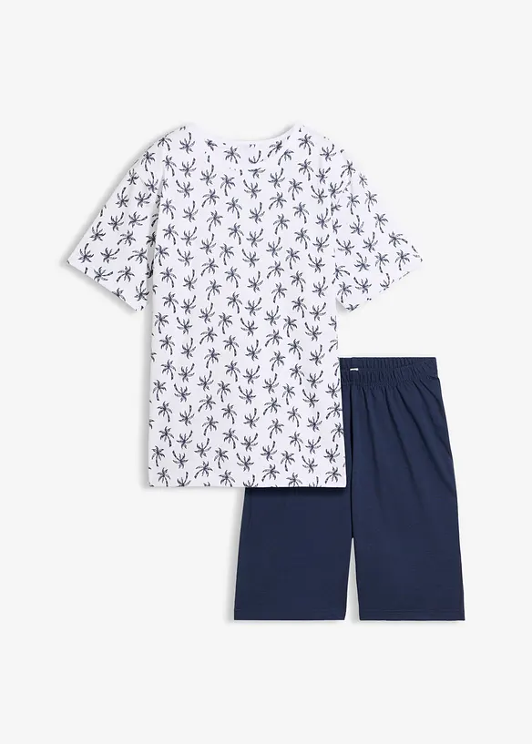 Shorty aus reiner Baumwolle 2-tlg. Set in weiß von vorne - bonprix