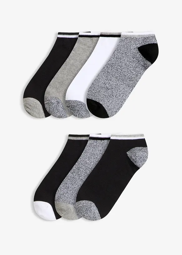 Sneakersocken mit Bio-Baumwolle (7er-Pack) in schwarz von vorne - bonprix