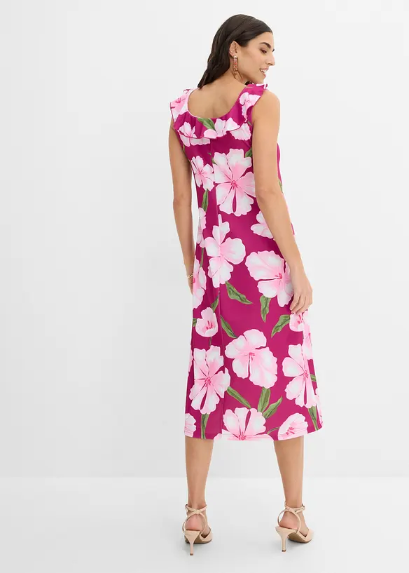 Jerseykleid in Midi-Länge in pink von hinten (Totalaufnahme) - bonprix Jerseykleid in Midi-Länge in pink von hinten (Totalaufnahme) - bonprix
