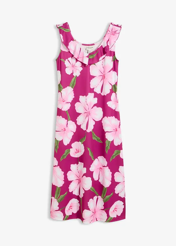 Jerseykleid in Midi-Länge in pink von vorne - bonprix Jerseykleid in Midi-Länge in pink von vorne - bonprix