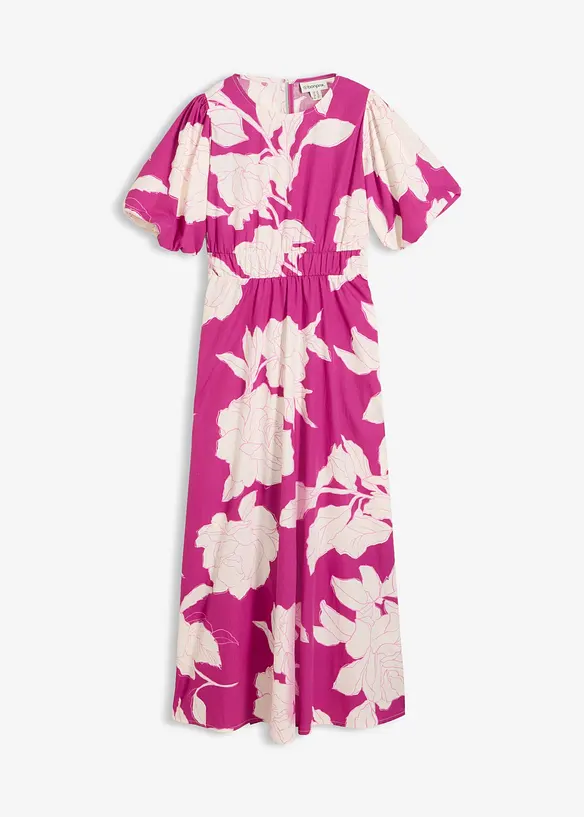 Maxikleid aus reiner Baumwolle in pink von vorne - bonprix Maxikleid aus reiner Baumwolle in pink von vorne - bonprix