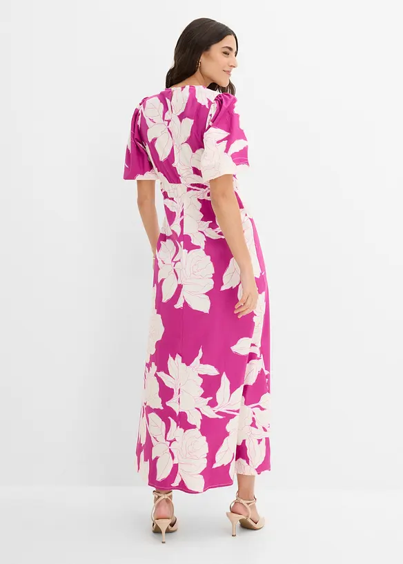 Maxikleid aus reiner Baumwolle in pink von hinten (Totalaufnahme) - bonprix Maxikleid aus reiner Baumwolle in pink von hinten (Totalaufnahme) - bonprix