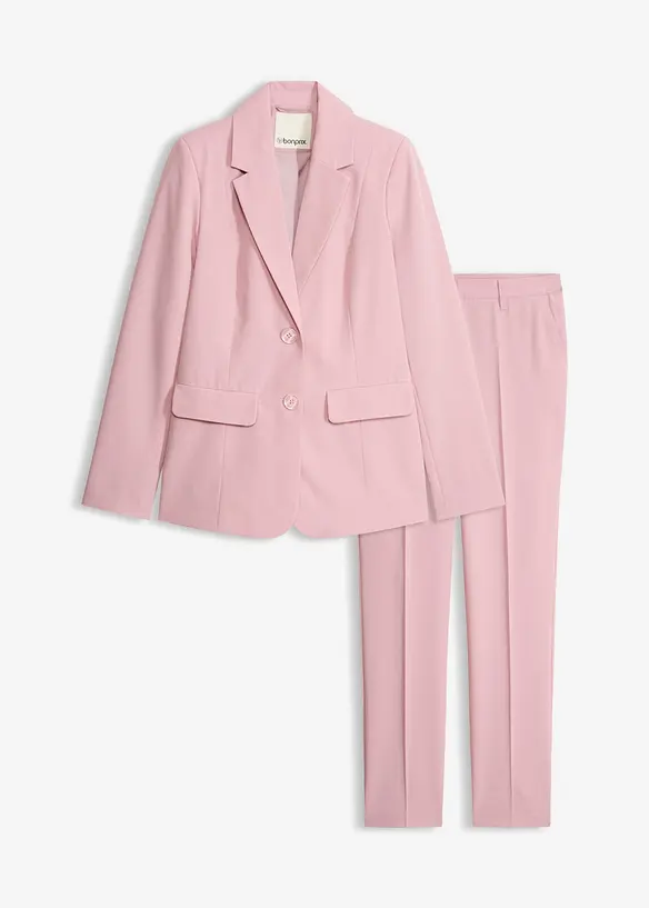 Hosenanzug (2-tlg. Set) mit Viskose in rosa von vorne - bonprix