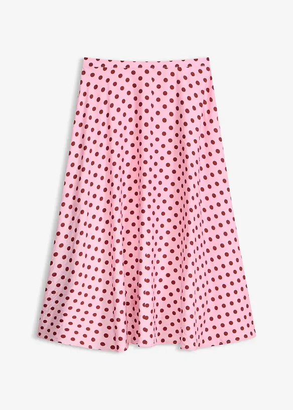 Midirock aus fließendem Viskose-Mix in rosa von vorne - bonprix Midirock aus fließendem Viskose-Mix in rosa von vorne - bonprix