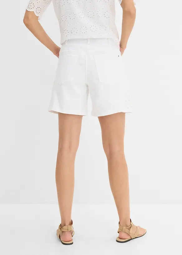 Shorts mit Lochstickerei in weiß von hinten - bonprix Shorts mit Lochstickerei in weiß von hinten - bonprix