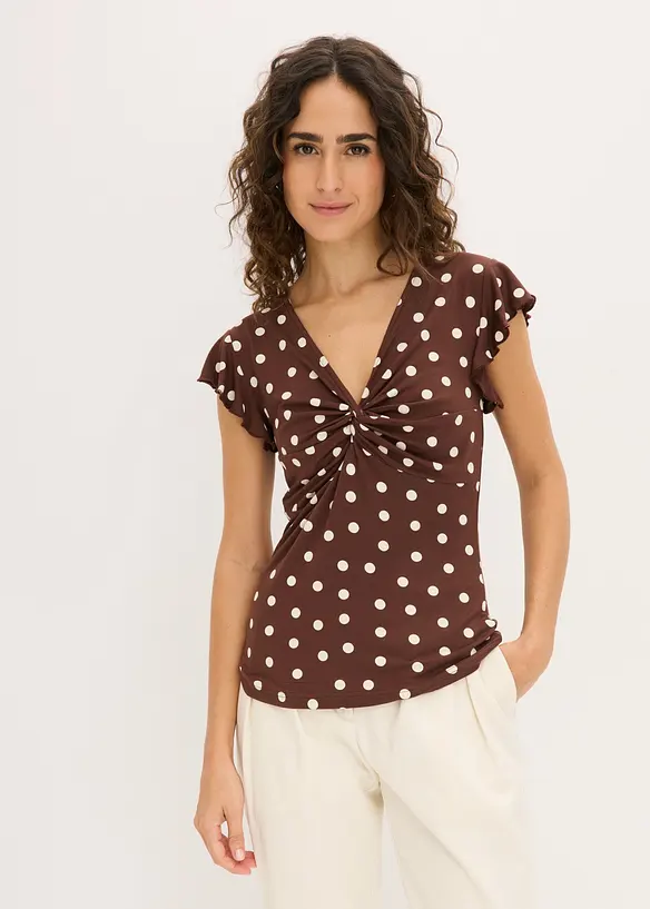 Shirt aus softem Viskose-Mix in braun von vorne (im Anschnitt) - bonprix Shirt aus softem Viskose-Mix in braun von vorne (im Anschnitt) - bonprix