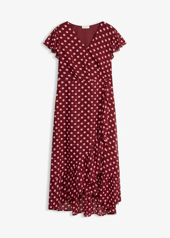Chiffonkleid mit Volants in rot von vorne - bonprix