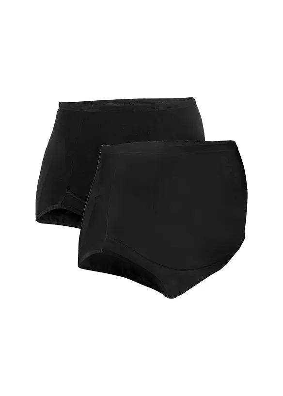 Umstandsslip mit Bio-Baumwolle (2er Pack) in schwarz - bonprix