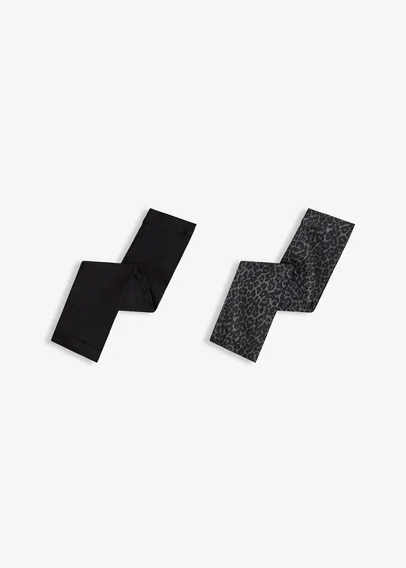 Anti-Scheuer Radler 70 DEN (2er Pack) in schwarz von vorne - bonprix