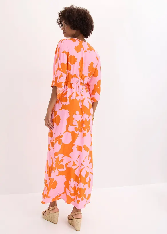 Maxikleid aus fließender Viskose in lila von hinten (Totalaufnahme) - bonprix Maxikleid aus fließender Viskose in lila von hinten (Totalaufnahme) - bonprix