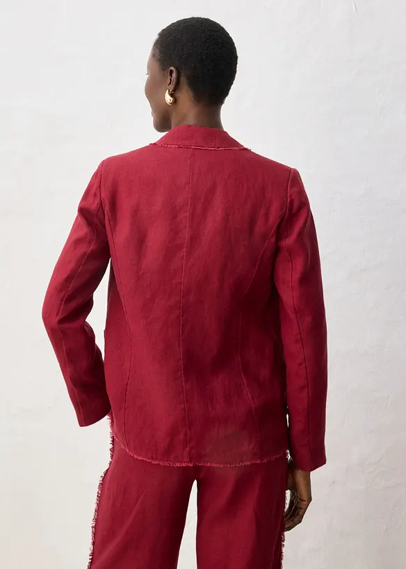 Blazer aus reinem Leinen in rot von hinten (im Anschnitt) - bonprix