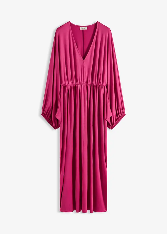 Midikleid mit tiefem Ausschnitt in pink von vorne - bonprix